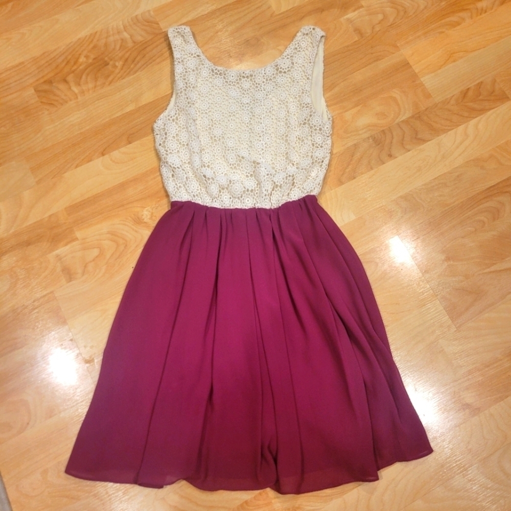 Miami Crochet Top A-Line Sleeveless Dress Size Small